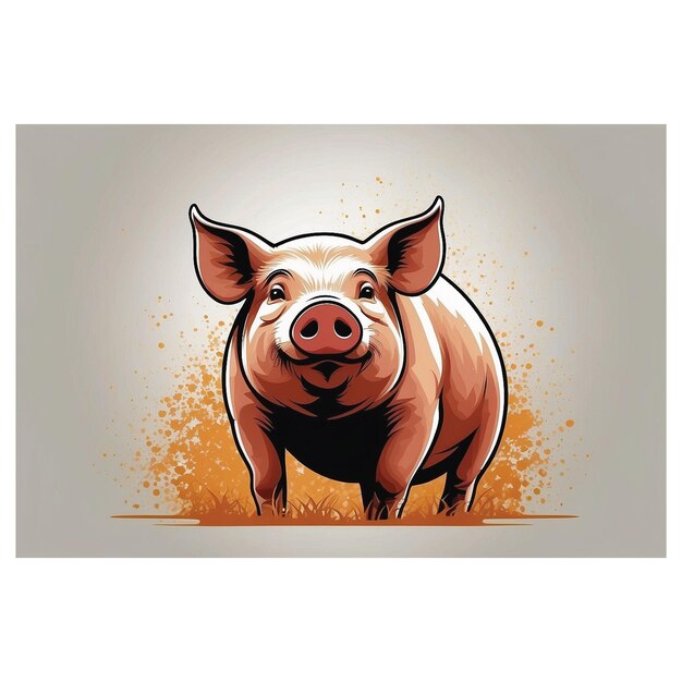 image design illustration of a pig icon