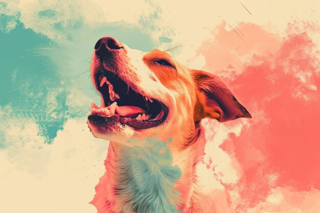 Foto un'immagine di un cane con la bocca aperta