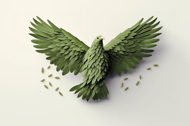 Image of an eagle design with leaf elements Birds Wildlife Animals Illustration Generative AI