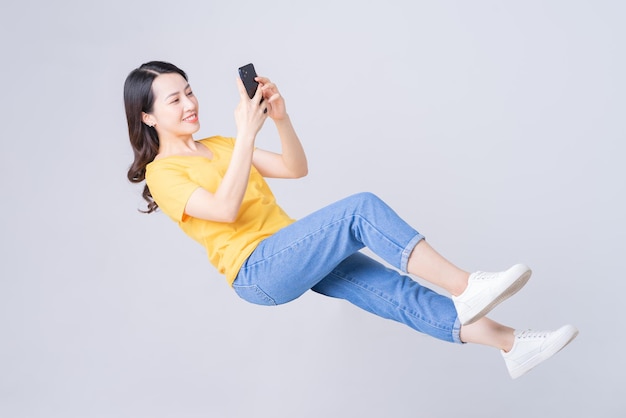 Image of falling Asian woman