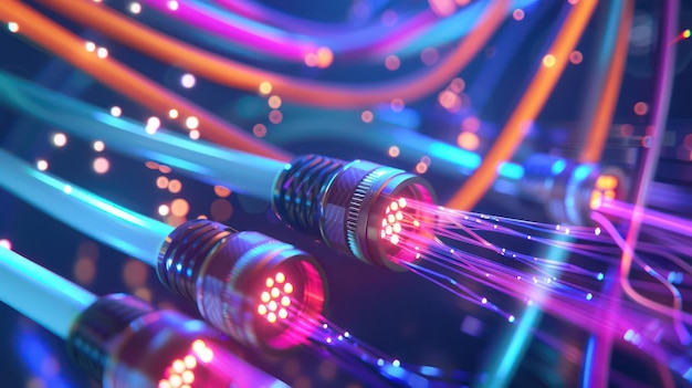 image of fiber optic cable for data transfer connections in the digital world
