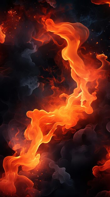 an image of flames and smoke on a black background