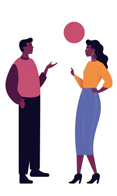 An image flat Illustration of conversation between a human Generative Ai