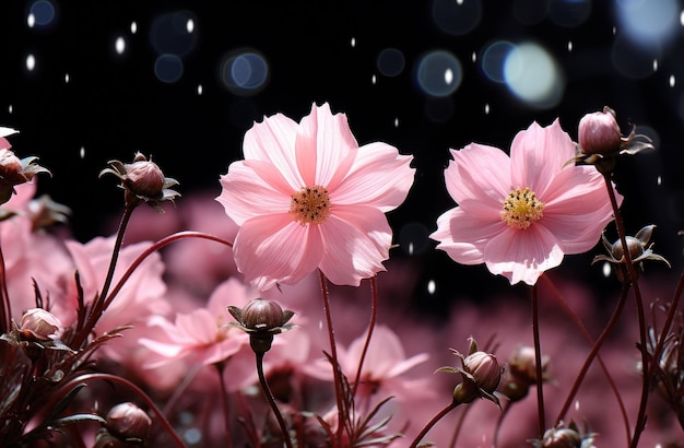 Photo an image of flowers and a full moon