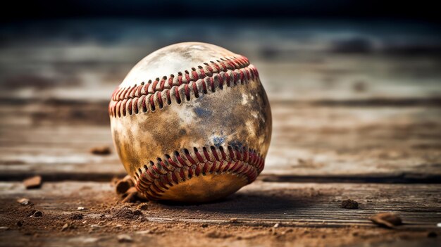 An image focusing on a wornout baseball