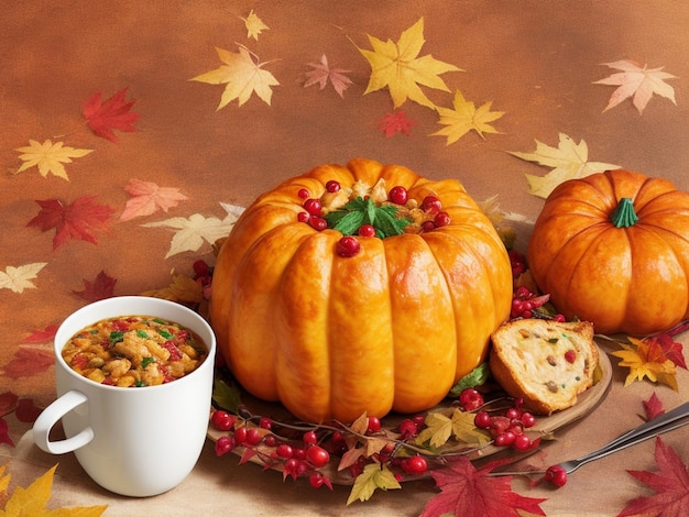 Image of food for the celebration of Thanks Giving day