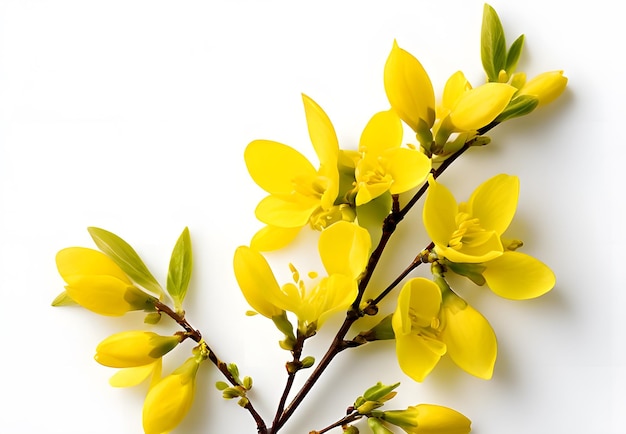 Image of forsythia on white background