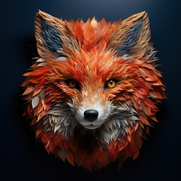 Image of fox face is carefully crafted on a clean background Wildlife Animals Illustration Generative AI