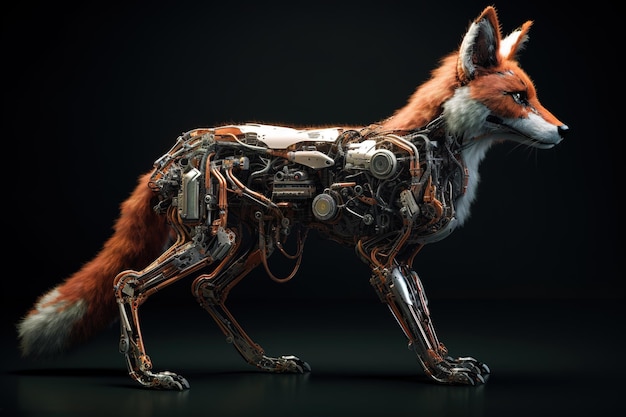 Image of fox that is a futuristic machine of the future world Wildlife Animals Illustration Generative AI