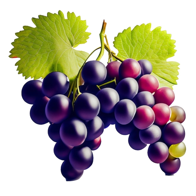 Image of fresh grapes and leaves