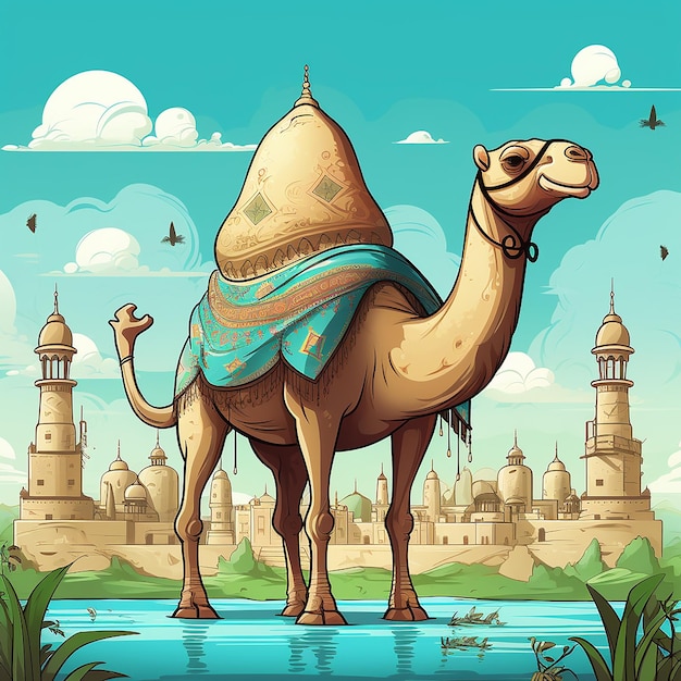 Photo image of funny cartoonish camel