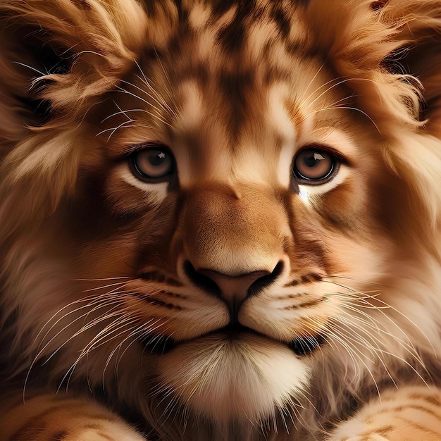 изображение пушистого львиного детеныша