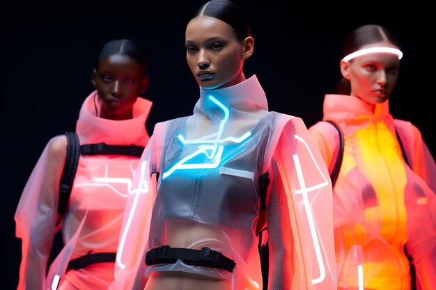 Foto immagine di tendenze di moda futuristiche