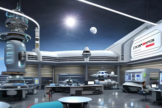 Image of a Futuristic Moon Space Lab