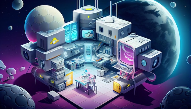 Image of a Futuristic Moon Space Lab