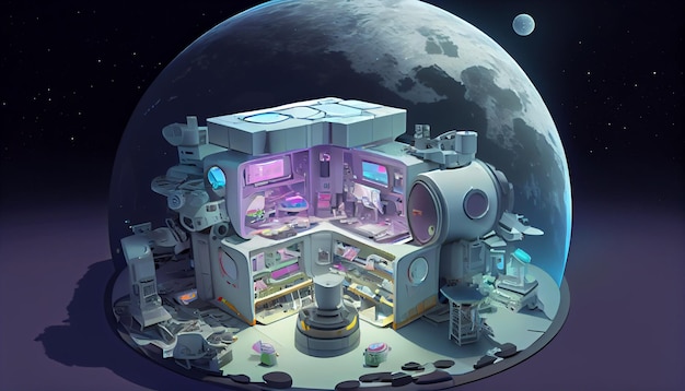 Image of a Futuristic Moon Space Lab