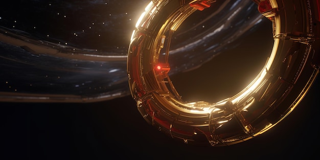 image of a futuristic space station with cinematic effect Generative AI