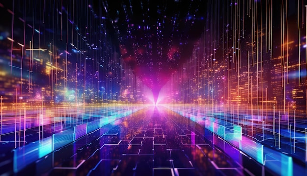 image of a futuristic technology network background with holographic displays