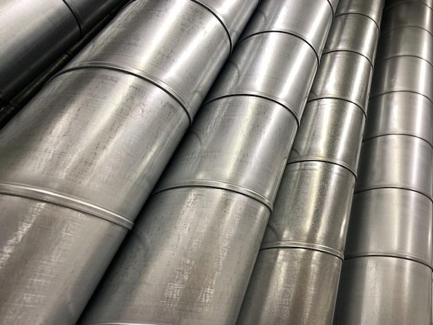 Photo image of galvanized metal pipes