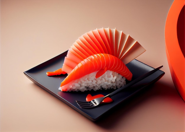 Image of a geometric sushi pop soft style AI Generated