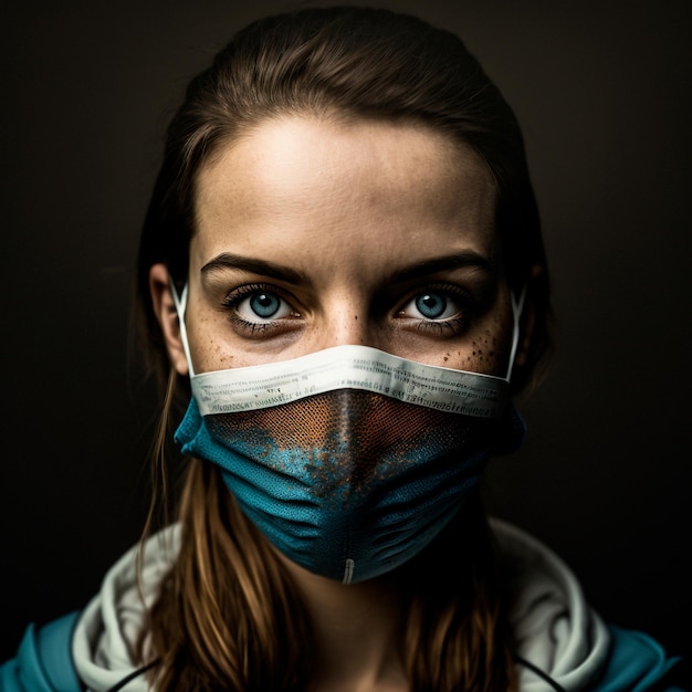 Image of a girl in an antiviral mask