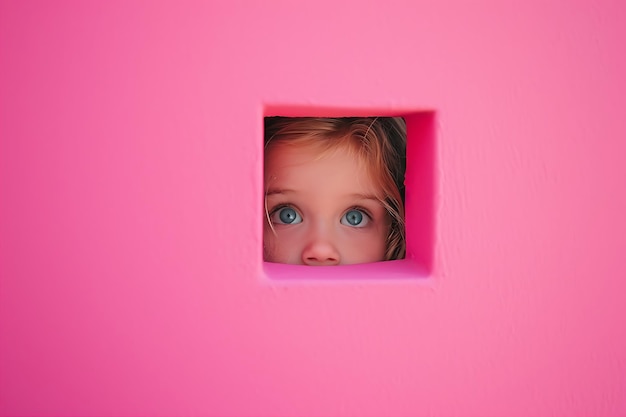 Photo image of girl peeking out