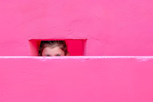 Foto immagine di una ragazza che guarda fuori