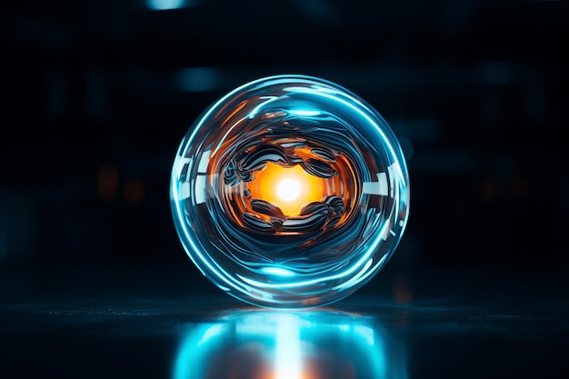 an image of a glowing orb in a dark room