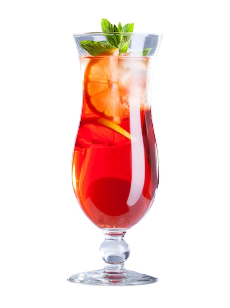 Image of goblet with refreshing fruit cocktail