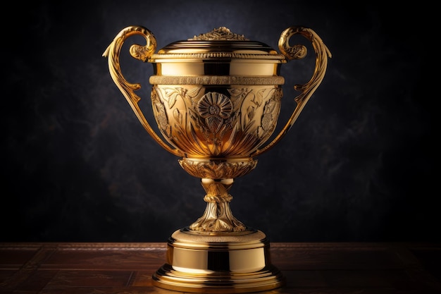 Image of gold cup concept for winning or success high quality photo