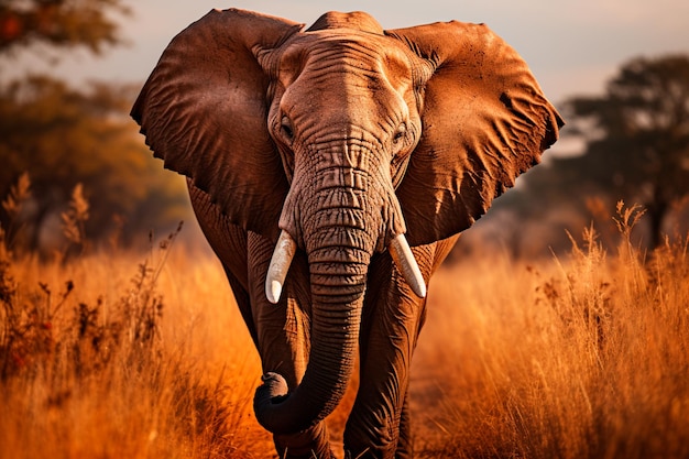 Image of a Graceful Stately and Serene Elephant African Savannah