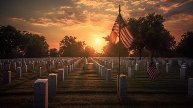Image of graves of American heroes