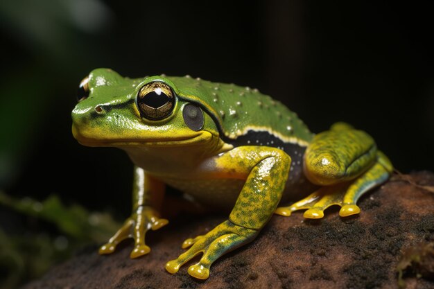 Image of green frog in nature forest Amphibian Illustration Generative AI