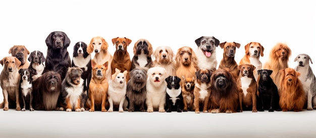 изображение группы милых собак, сидящих