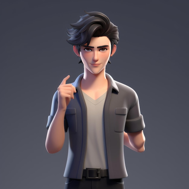 Image of a handsome young boy character generative AI