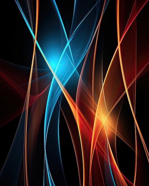 The image has a colorful abstract background with various lines Generative AI