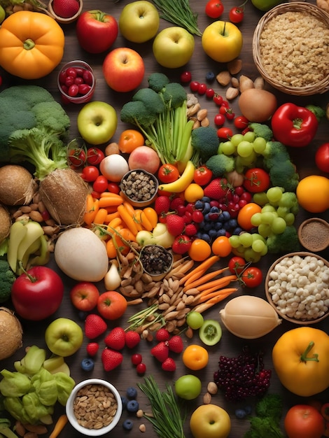 Image of healthy food on the table Wallpaper of healthy food Harvesting time for farm