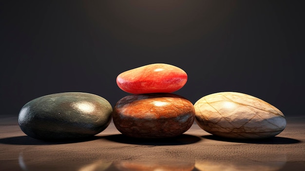 An image of heated stones used in a hot stone massage