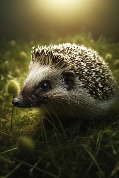 an image of a hedgehog trundling across the grass while carrying a ball in its mouth
