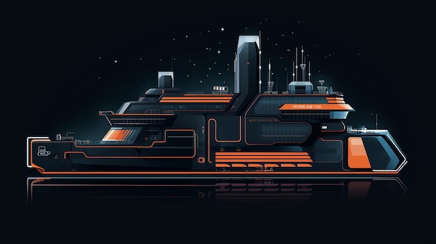 Photo image of high speed concept futuristic electric freighter