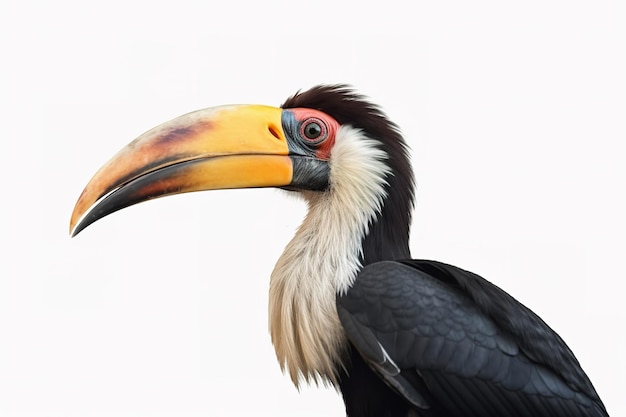 Image of hornbill on a white background Bird Wild Animals illustration Generative AI