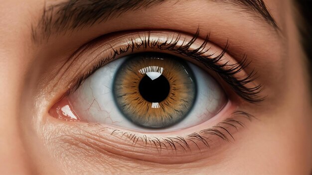 Изображение человеческого глаза в процессе сканирования смешанных носителей