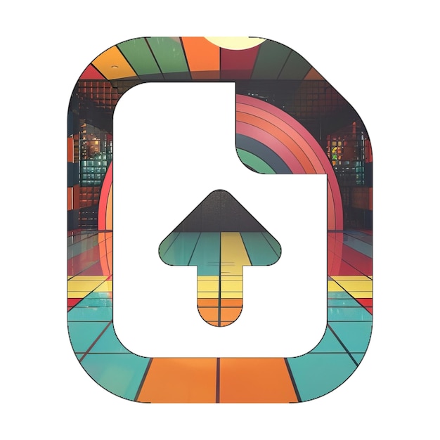 Image icon file upload Geometric 70s Background Old Style