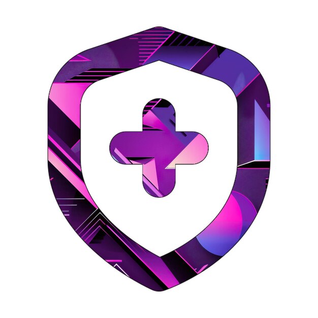 Image icon shield plus 80s Style Background Tech