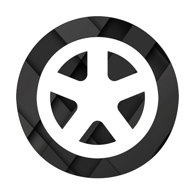 Photo image icon tire black rectangle background