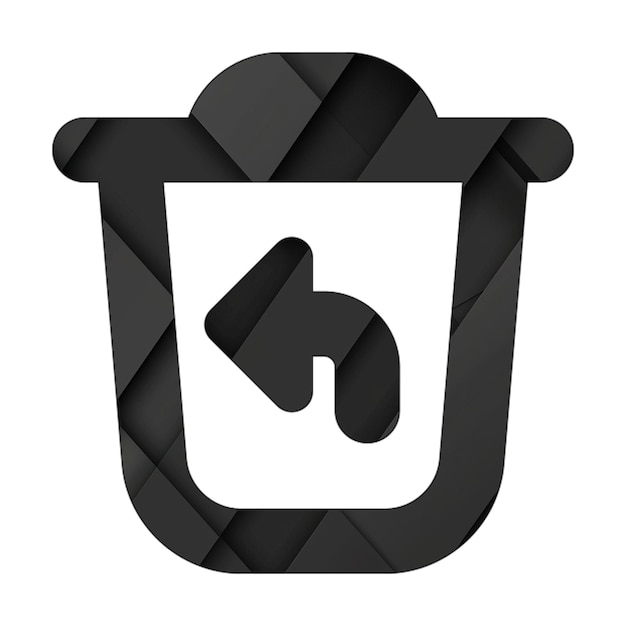 Image icon trash undo Black Rectangle Background