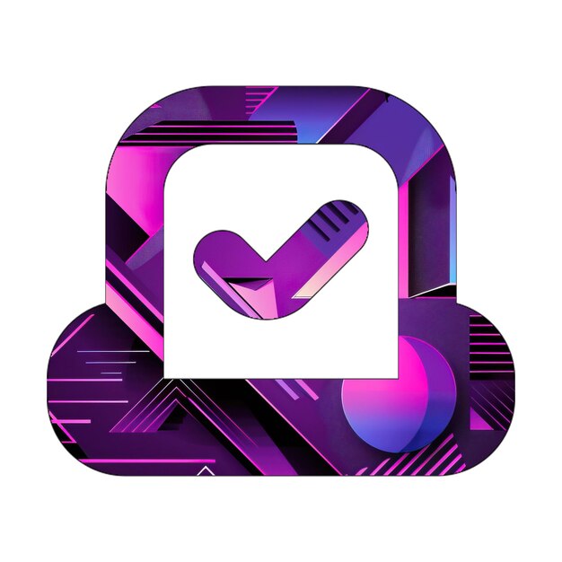 Photo image icon vote yea 80s style background tech