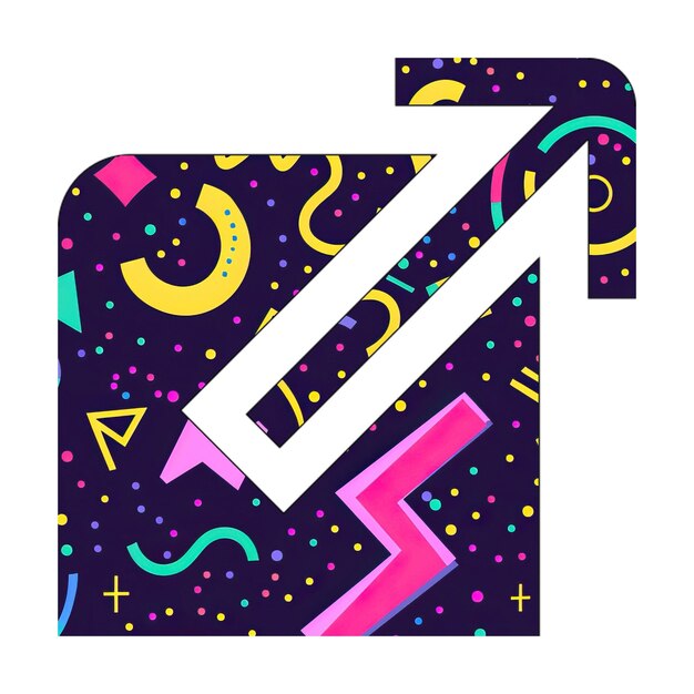 Image icons arrow up right from square Purple 80s Pattern Style