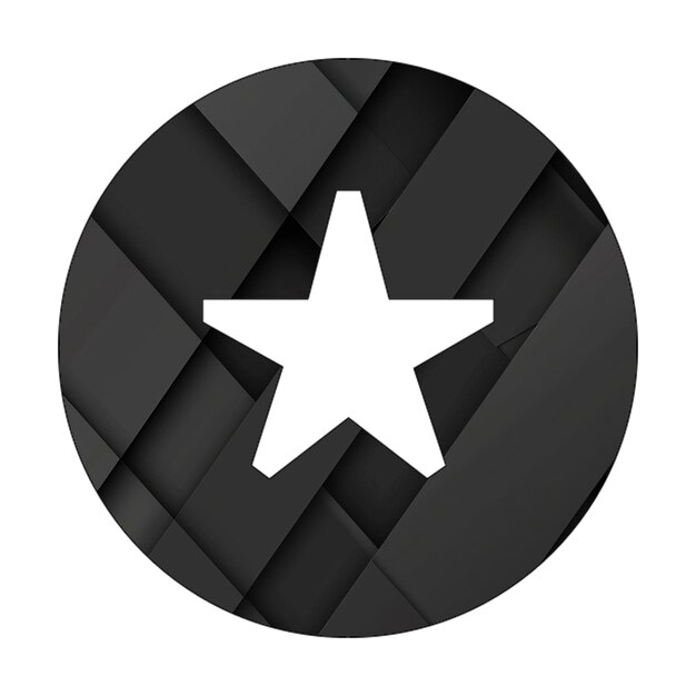 Image icons circle star Black Rectangle Background