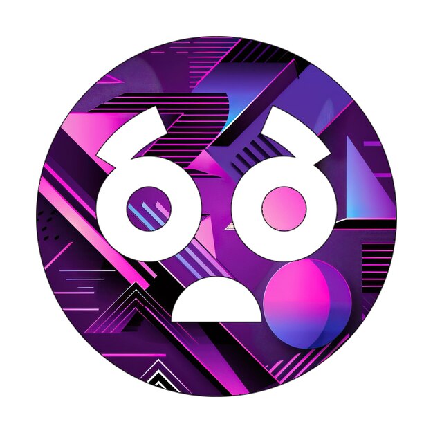 Photo image icons face fearful 80s style background tech